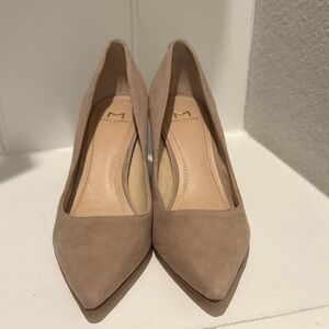 Marc Fisher Taupe Suede Pointed-Toe Pumps